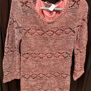 Knitted orange sweater with cami